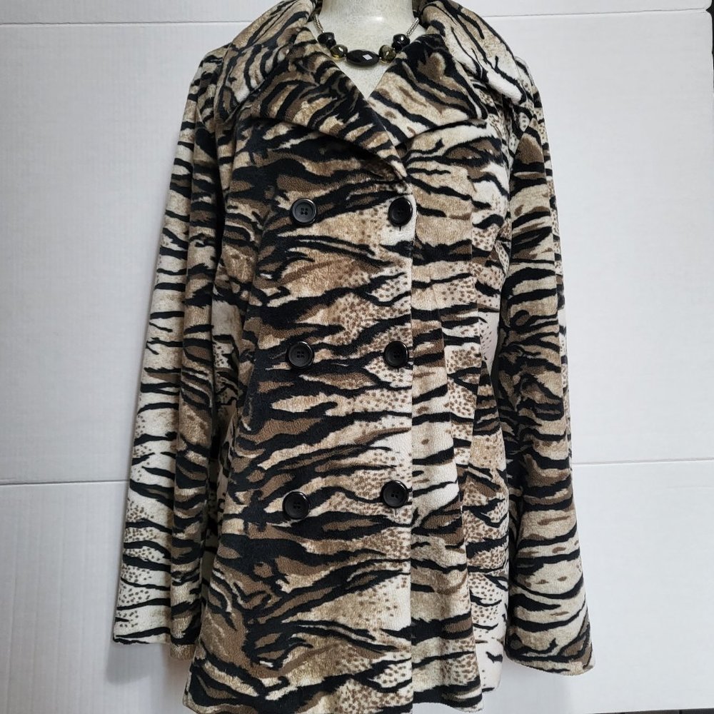 Vintage Fantastic Animal Print Double Breasted Blazer Sz L In great condition!